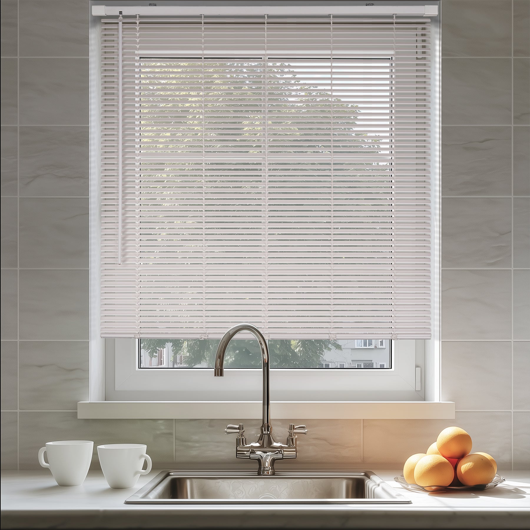 1 inch cordless no drill room darkening pvc blinds for kitchen