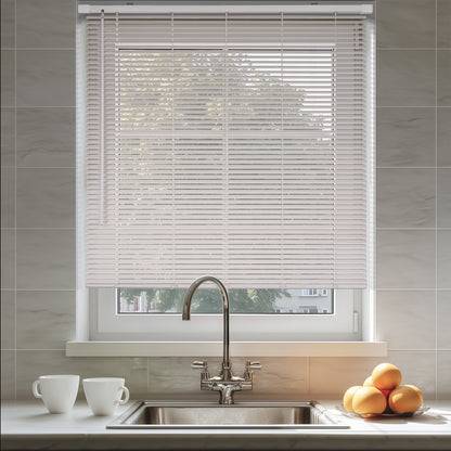 1 inch cordless no drill room darkening pvc blinds for kitchen