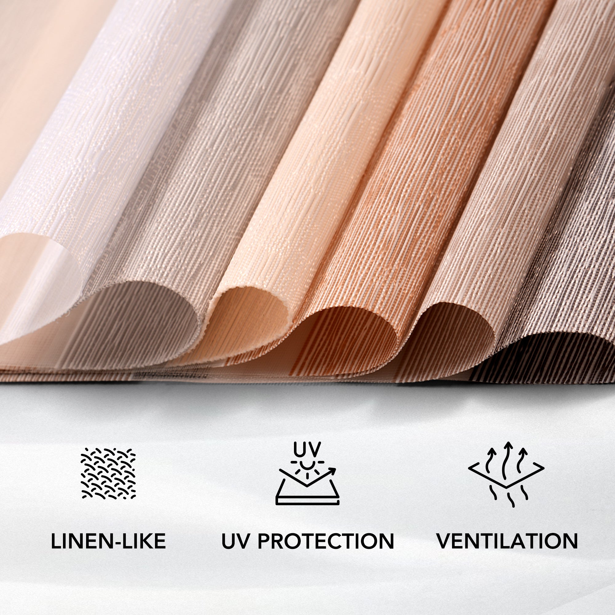 No-Drill Light Filtering Linen-Like Bathroom Zebra Shades