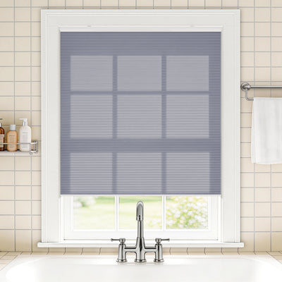 no drill waterproof cordless light filtering cellular shades-color-folkstone gray