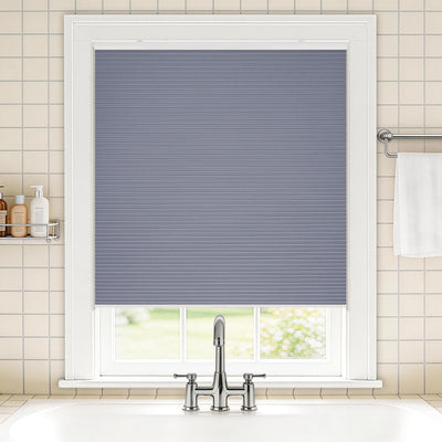 no drill waterproof cordless blackout cellular shades-color-folkstone gray