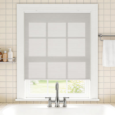 no drill waterproof cordless light filtering cellular shades-color-light gray