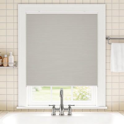 no drill waterproof cordless blackout cellular shades-color-light gray