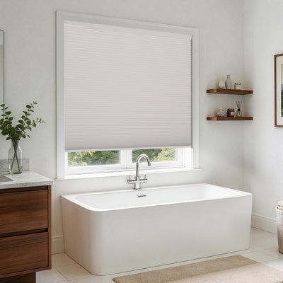 no drilll waterproof cellular shades blackout blinds providing privacy and thermal insulation for bathroom | hestia blinds