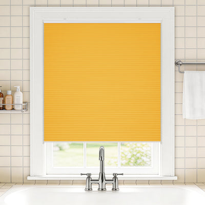 no drill waterproof cordless blackout cellular shades-color-gold fusion