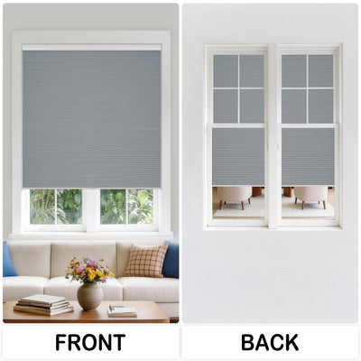 no drilll waterproof cellular shades front and back fabric color | hestia blinds