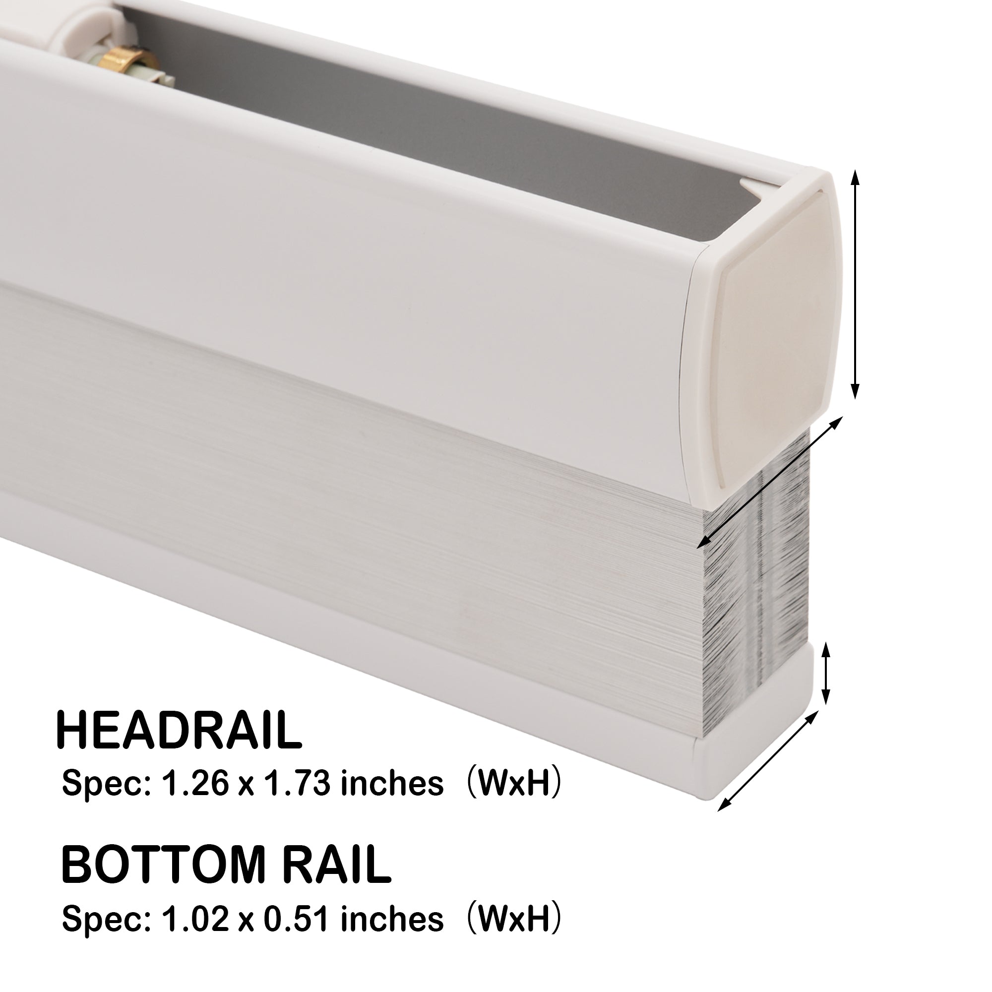 no drilll waterproof cellular shades headrail dimensions | hestia blinds