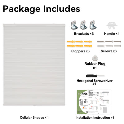 no drilll waterproof cellular shades package checklist | hestia blinds