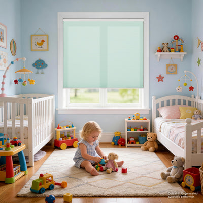 kid's room no drill cordless cellular shades providing soft sunlight and privacy for a kid's bedroom | hestia blinds