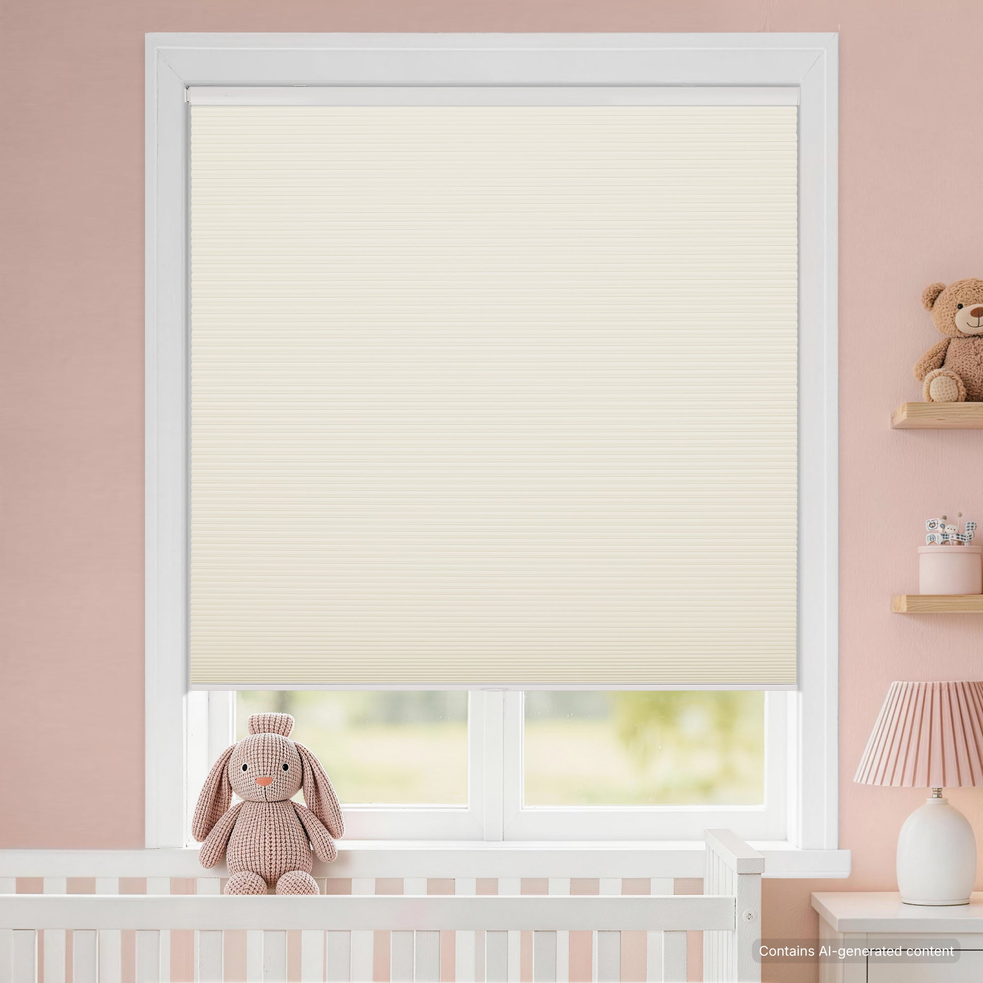 kids room no drill waterproof cordless blackout cellular shades-color-vanilla ice