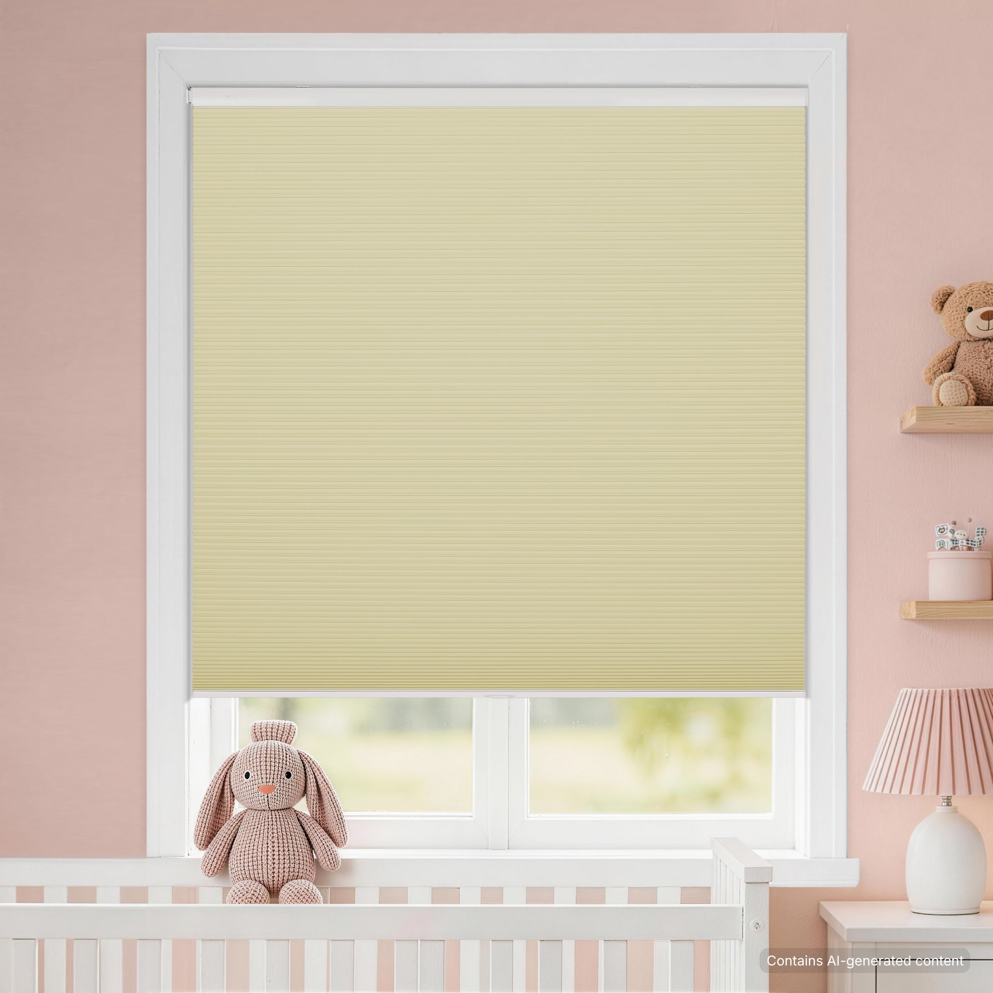 kids room no drill waterproof cordless blackout cellular shades-color-bone white