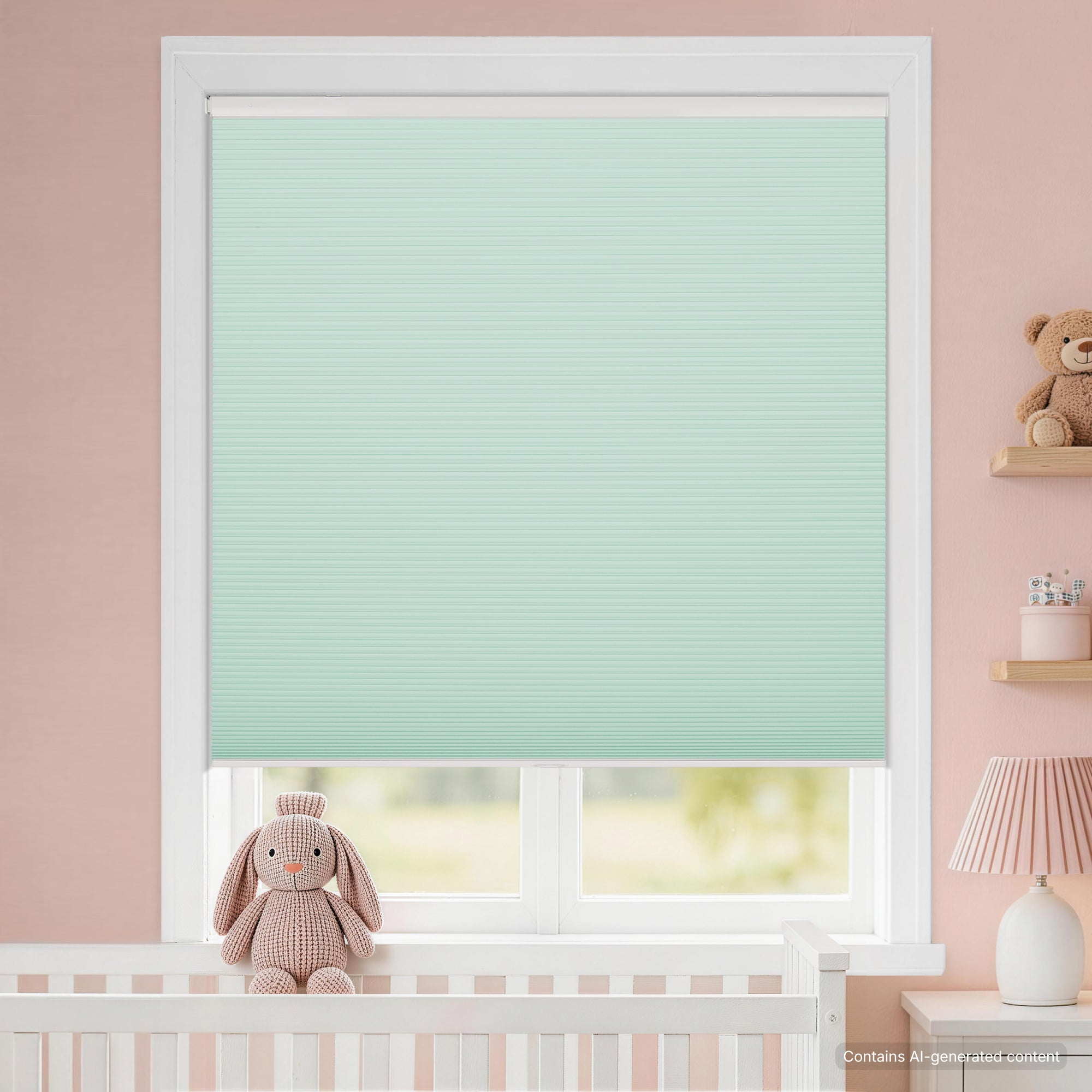kids room no drill waterproof cordless blackout cellular shades-color-aruba blue