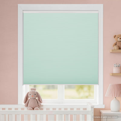 kids room no drill waterproof cordless blackout cellular shades-color-aruba blue