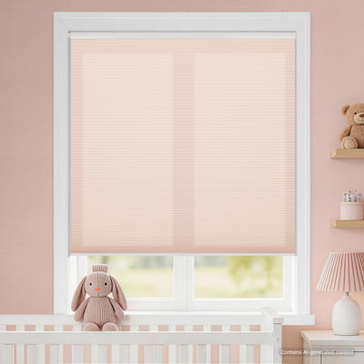 kids room no drill waterproof cordless light filtering cellular shades-color-barely pink