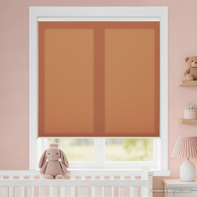 kids room no drill waterproof cordless light filtering cellular shades-color-bruschetta