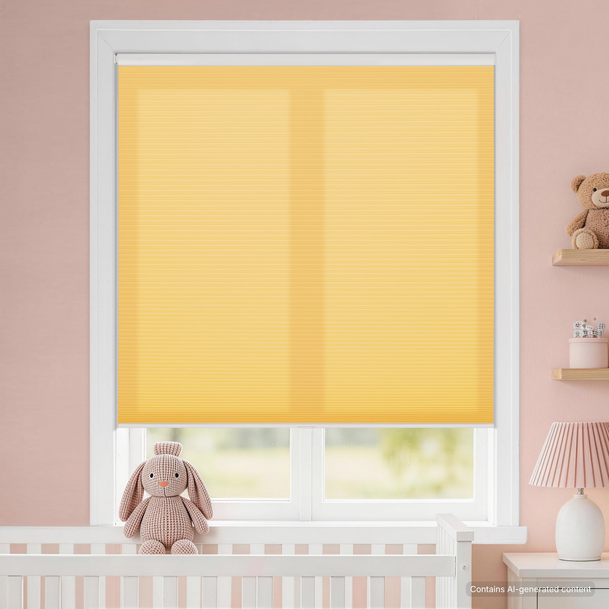 kids room no drill waterproof cordless light filtering cellular shades-color-gold fusion