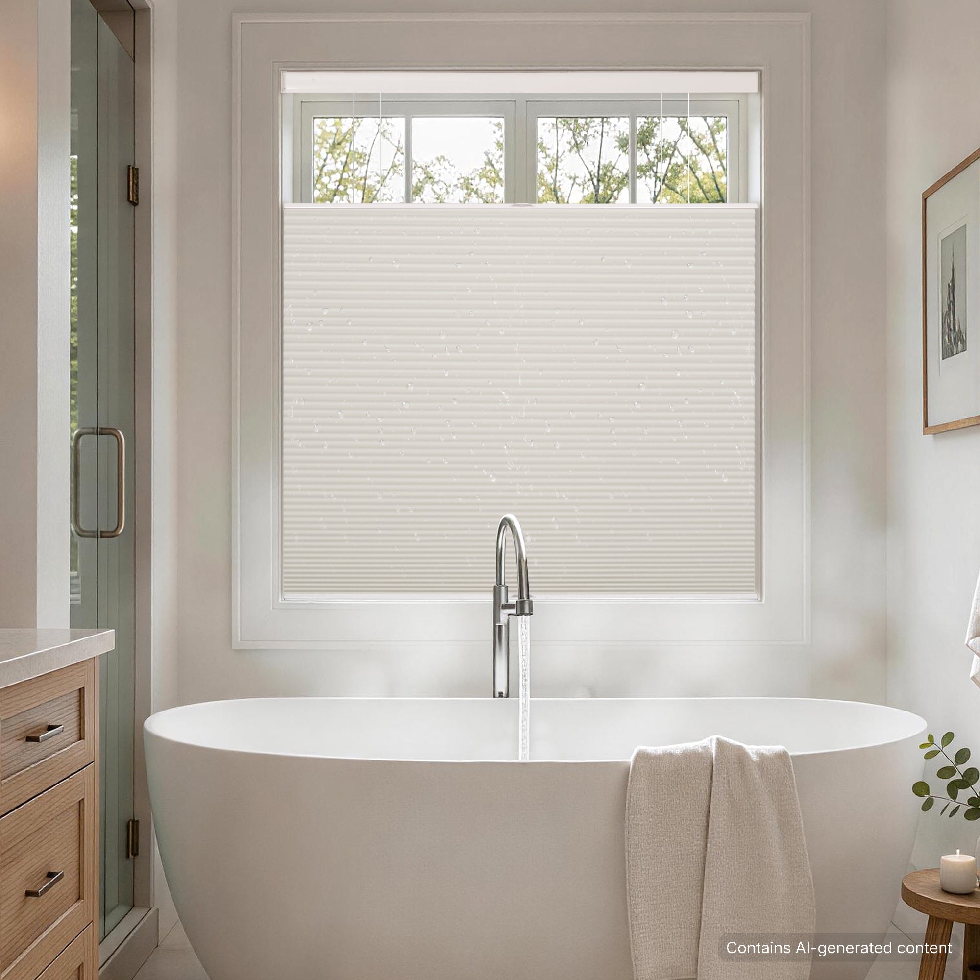 no drill waterproof blackout top down bottom up cellular shades for bathroom