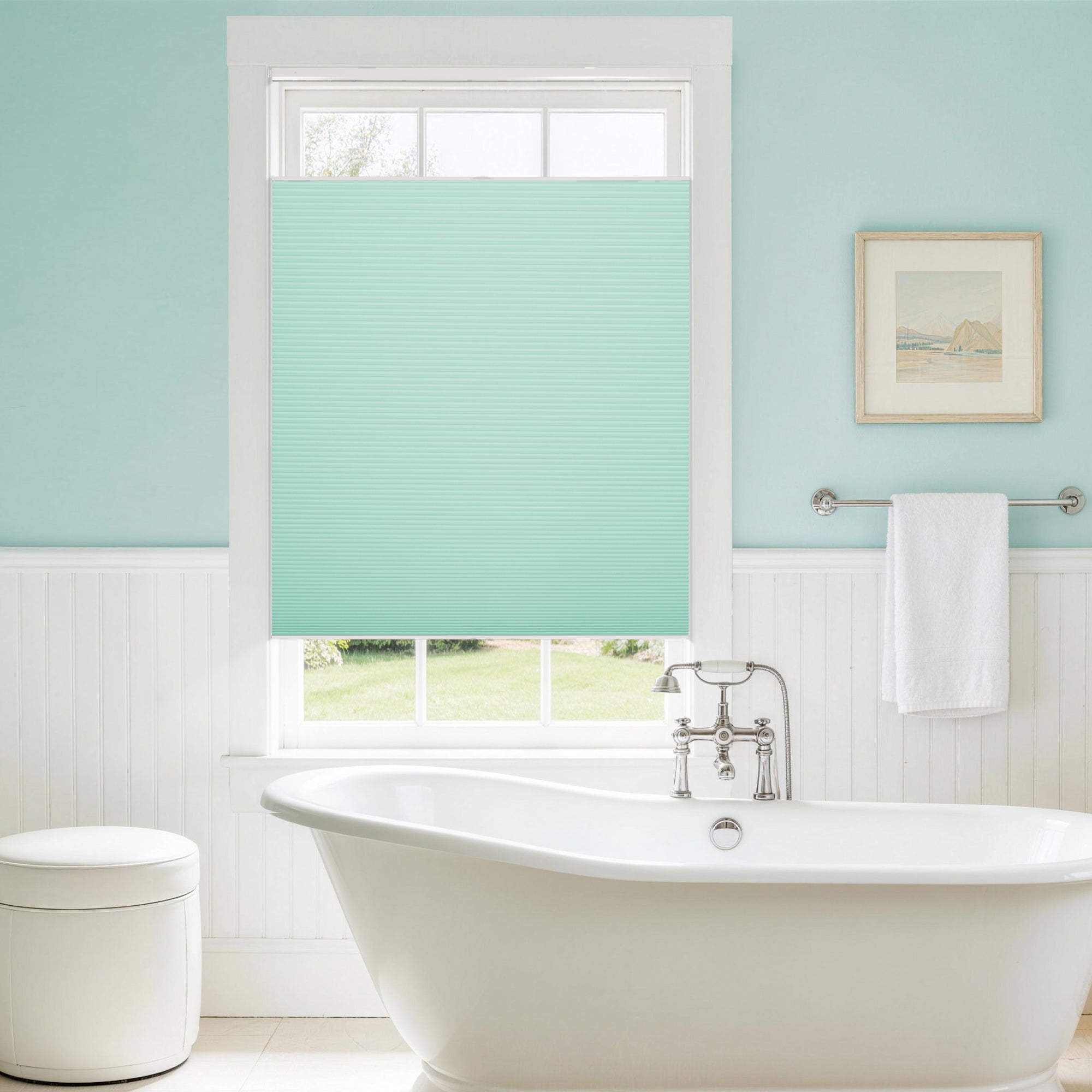 no drill top down bottom up cellular shades cordless blackout shades for 34 x 58in window | hestia blinds