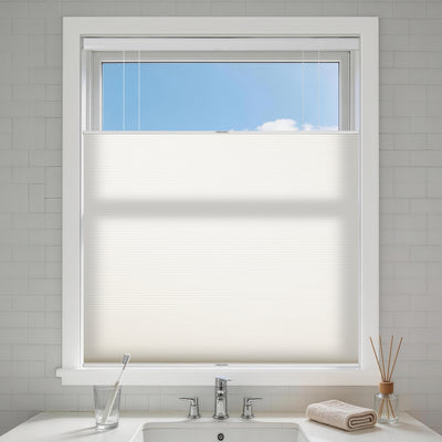 no drill top down bottom up cellular shades light filtering-color-vanilla ice
