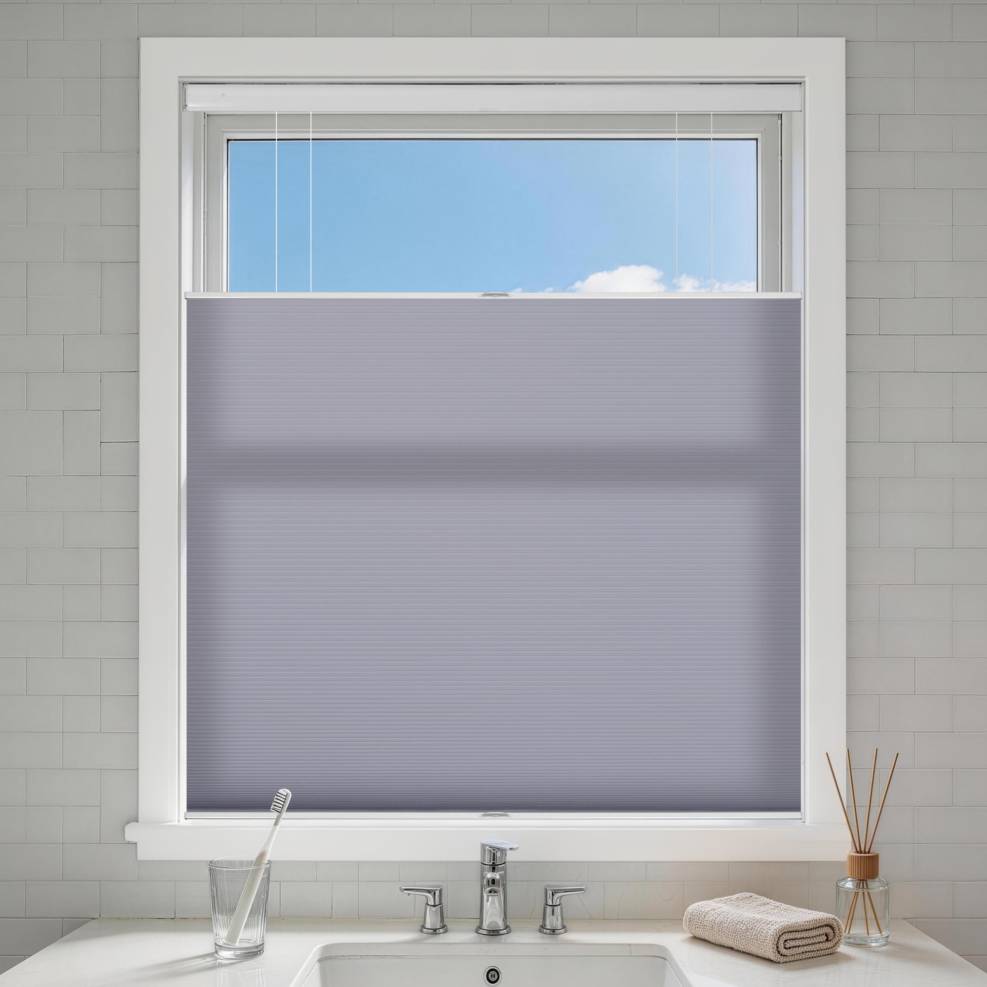 no drill top down bottom up cellular shades light filtering-color-folkstone gray