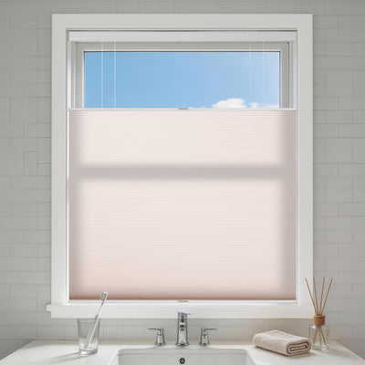 no drill top down bottom up cellular shades light filtering-color-barely pink