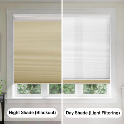 no drill top down bottom up cellular shades providing privacy, ventilation and light for a bathroom | hestia blinds