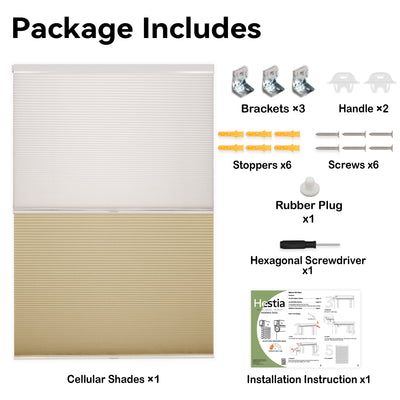 no drill top down bottom up cellular shades headrail dimensions | hestia blinds