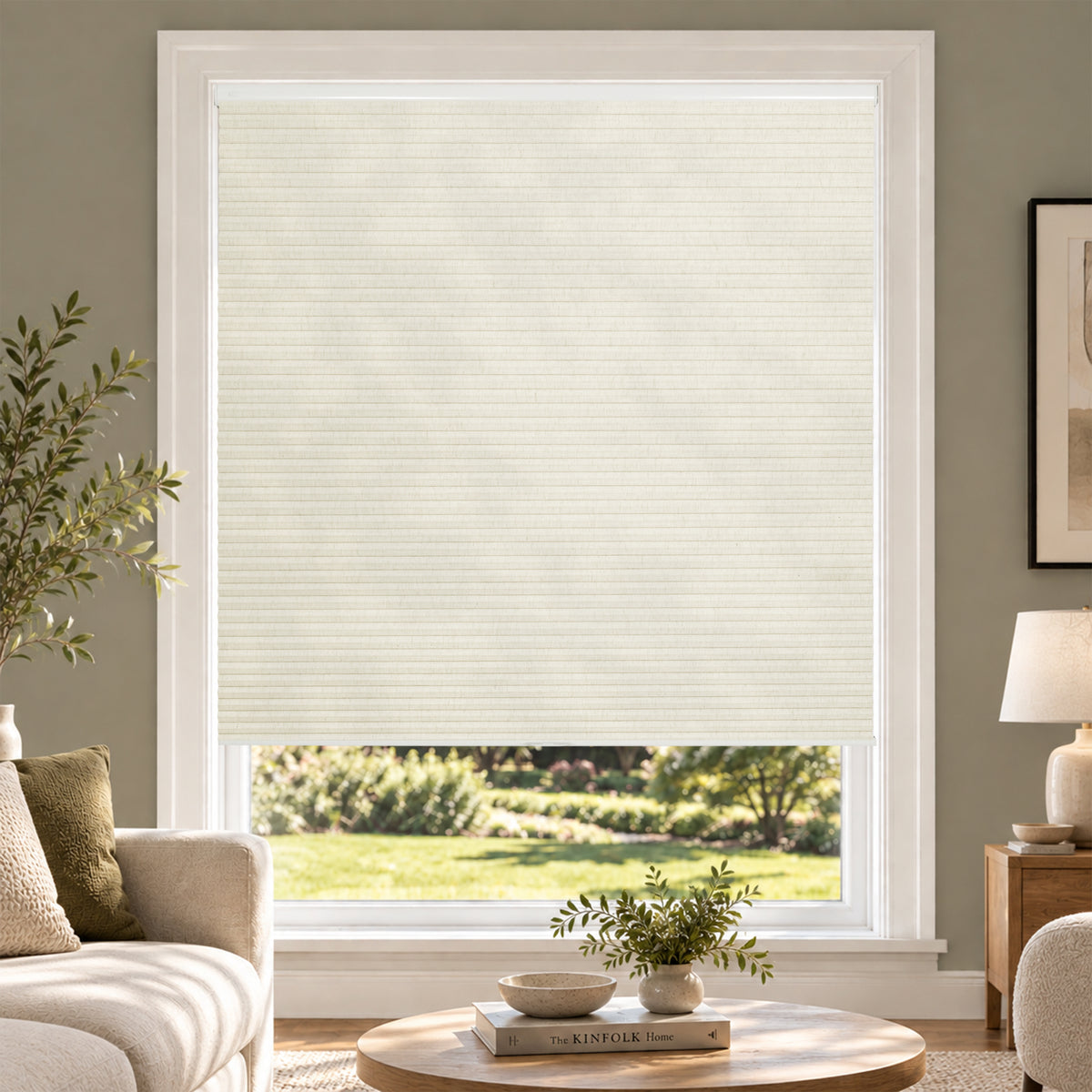 no drill natural linen cellular shades cordless light filtering honeycomb shades for indoor window | hestia blinds