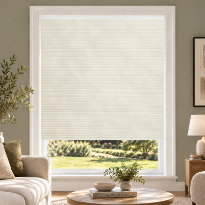 no drill natural linen cellular shades cordless light filtering honeycomb shades for indoor window | hestia blinds