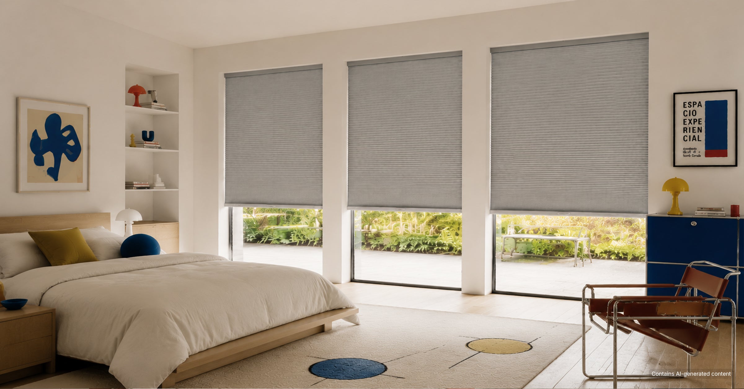 cordless blackout large cell cellular shades for bedroom | hestia blinds