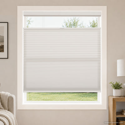 no drill large cell cordless top down bottom up cellular shades | hestia blinds