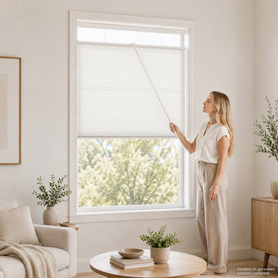 No Drill Large-Cell Cordless Top Down Bottom Up Cellular Shades