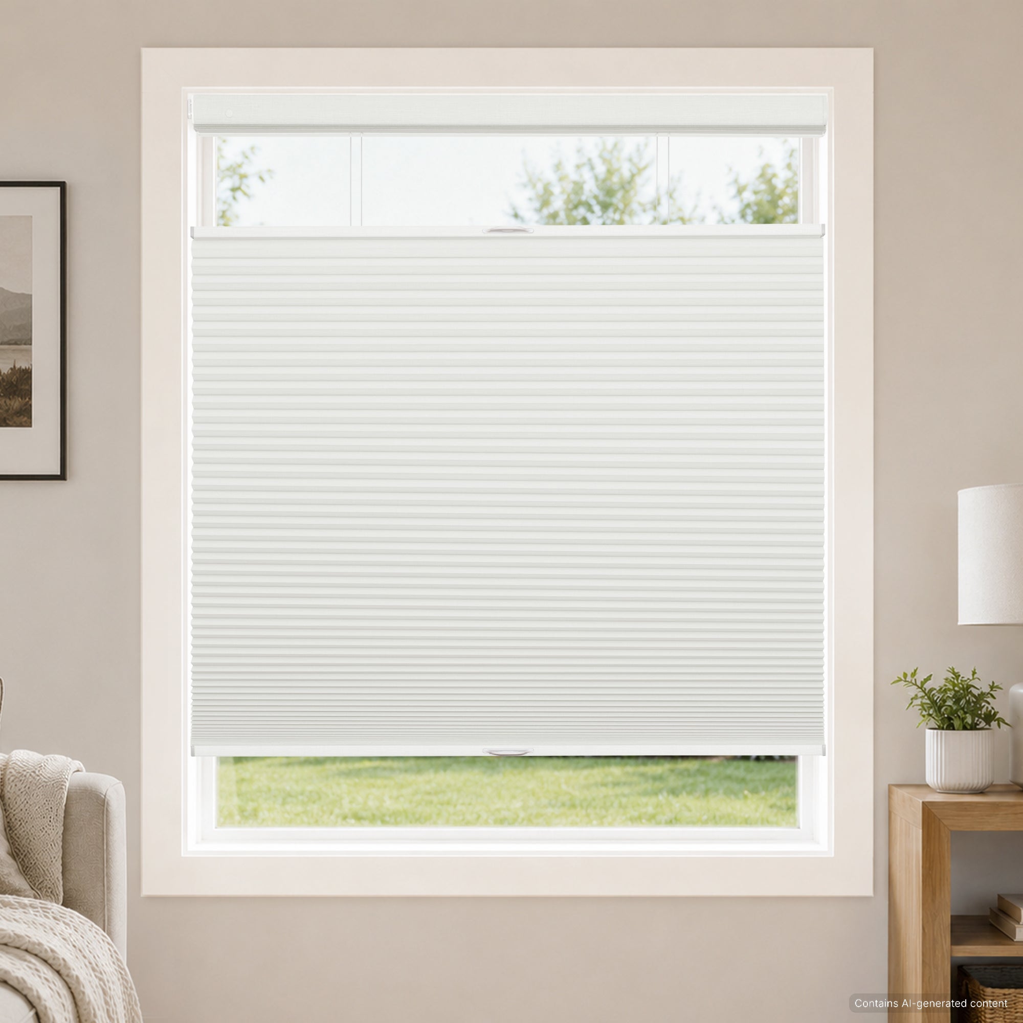 no drill large cell cordless top down bottom up cellular shades for home office-blackout-color-brilliant white