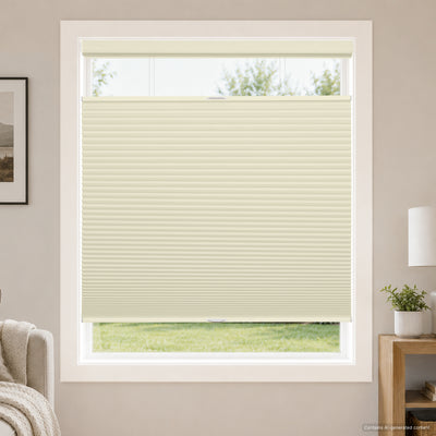 no drill large cell cordless top down bottom up cellular shades for home office-blackout-color-beige