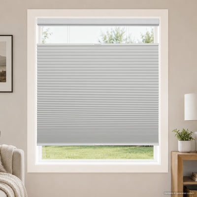no drill large cell cordless top down bottom up cellular shades for home office-blackout-color-minimalist gray