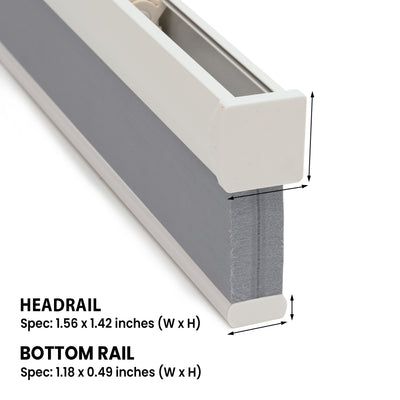 motorized cellular shades rail construction and profile specifications | hestia blinds