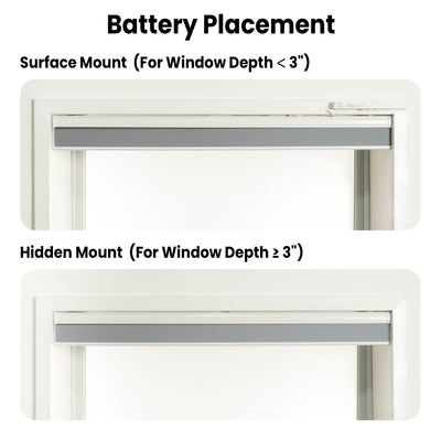 motorized cellular shades battery placement for inside and outside mount | hestia blinds