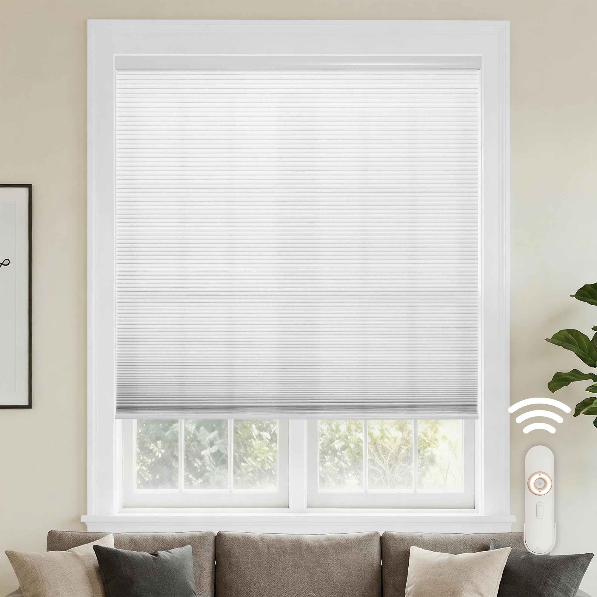 motorized cellular shades-light filtering-color-lucent white