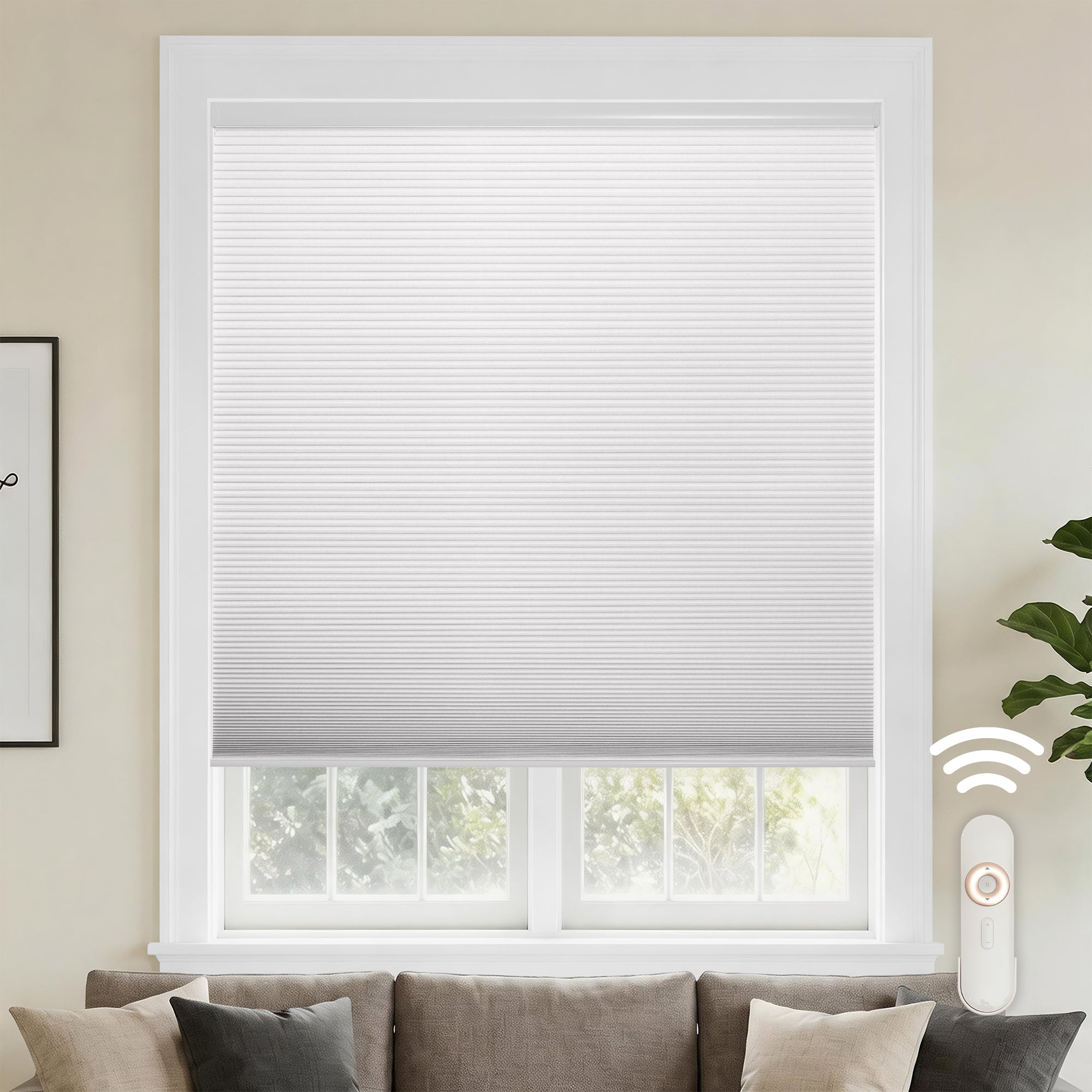 motorized cellular shades-blackout-color-lucent white