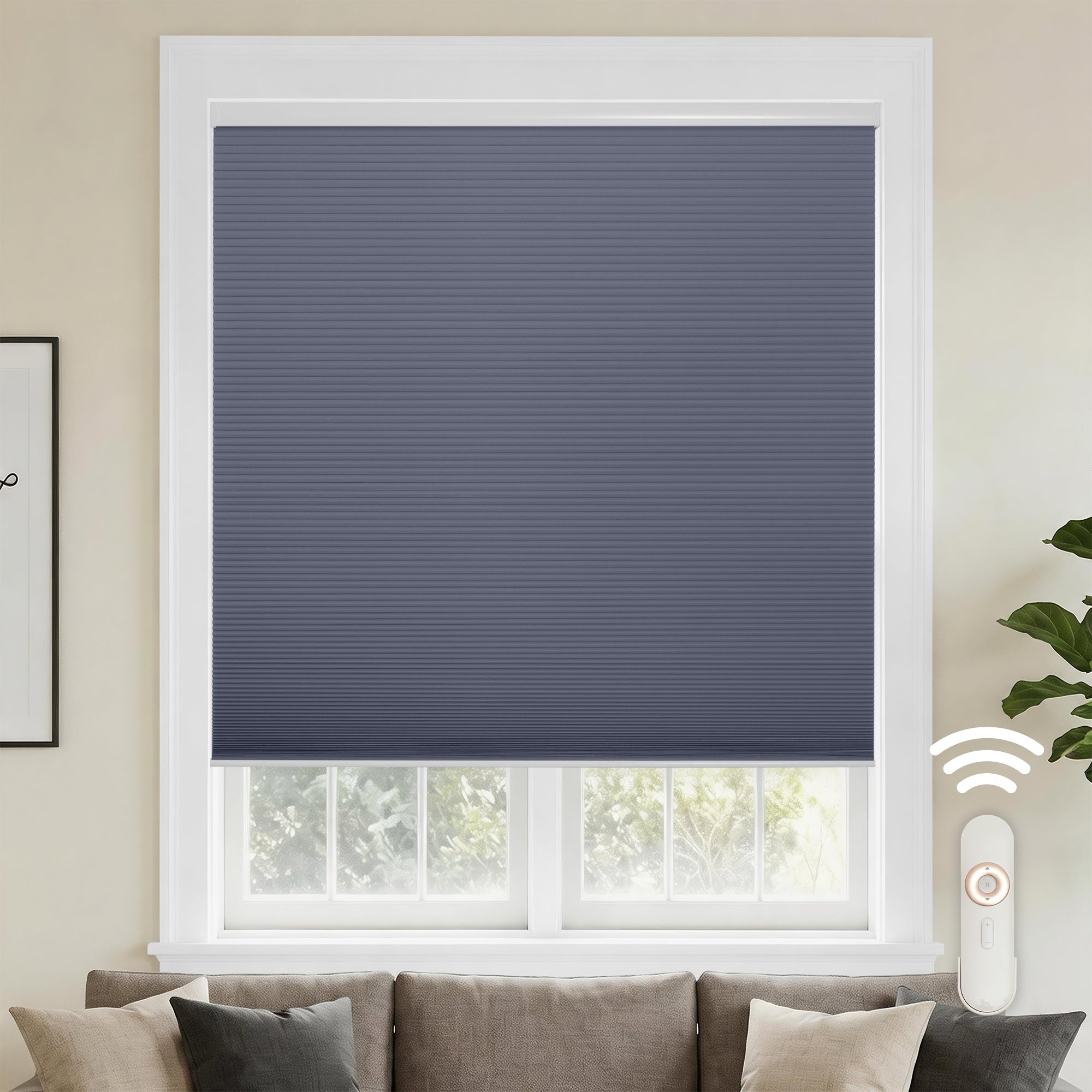 motorized cellular shades-blackout-color-ocean gray