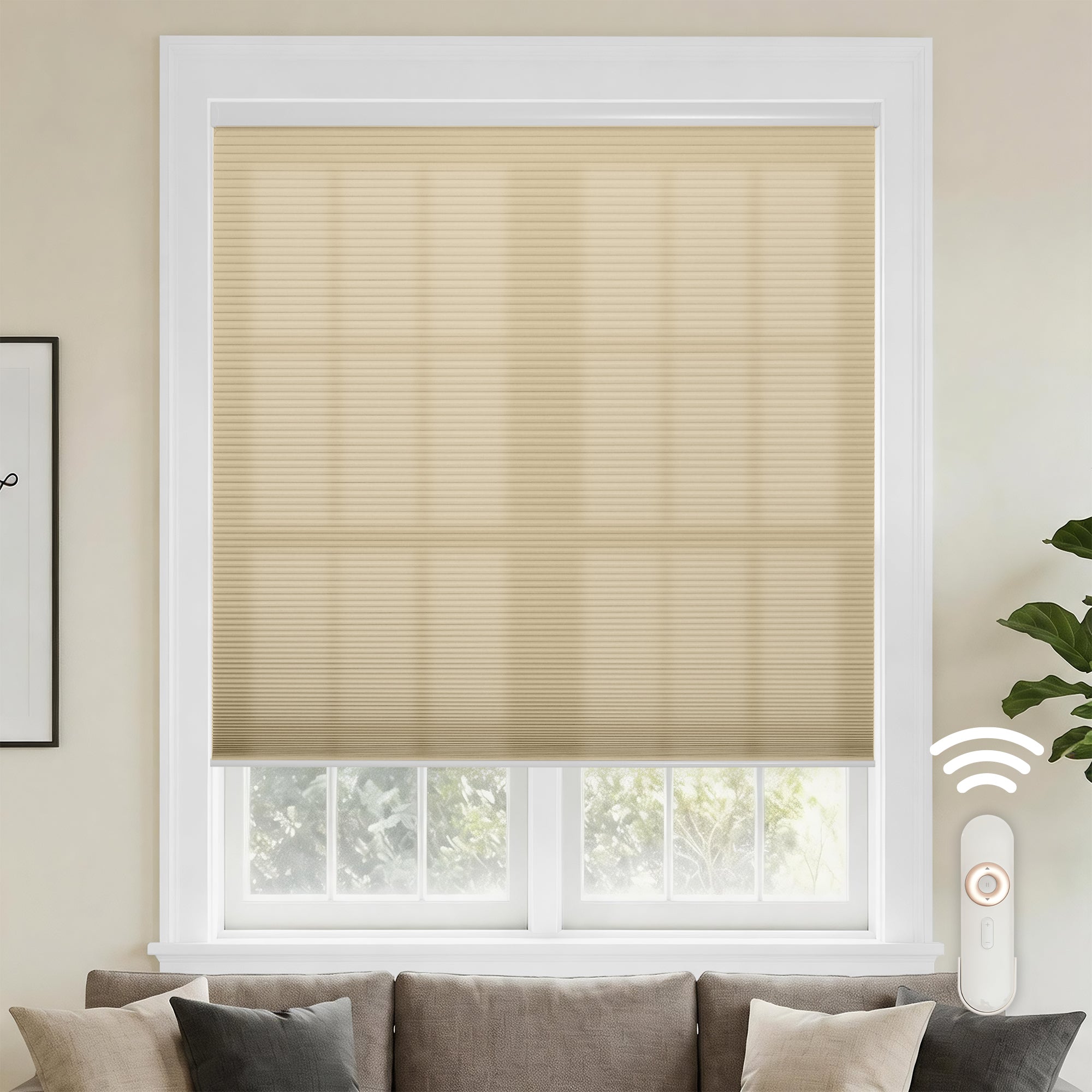 motorized cellular shades-light filtering-color-pale khaki