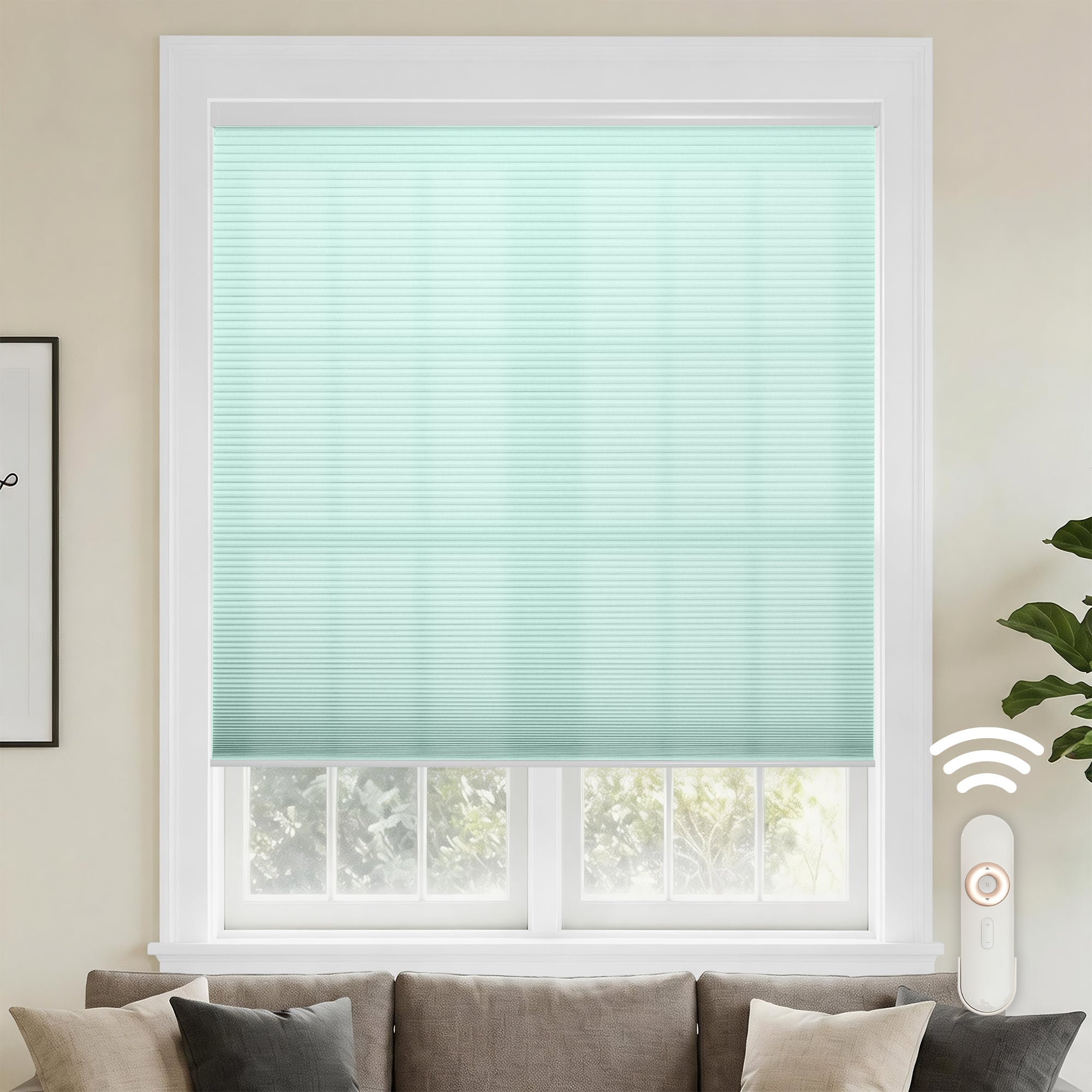 motorized cellular shades-light filtering-color-aruba blue
