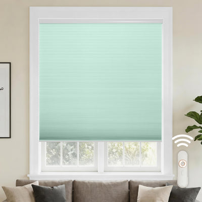 motorized cellular shades-blackout-color-aruba blue