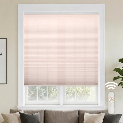 motorized cellular shades-light filtering-color-barely pink