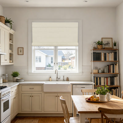 No Drill Modern Blackout Insulated Roman Shades I Minimalist