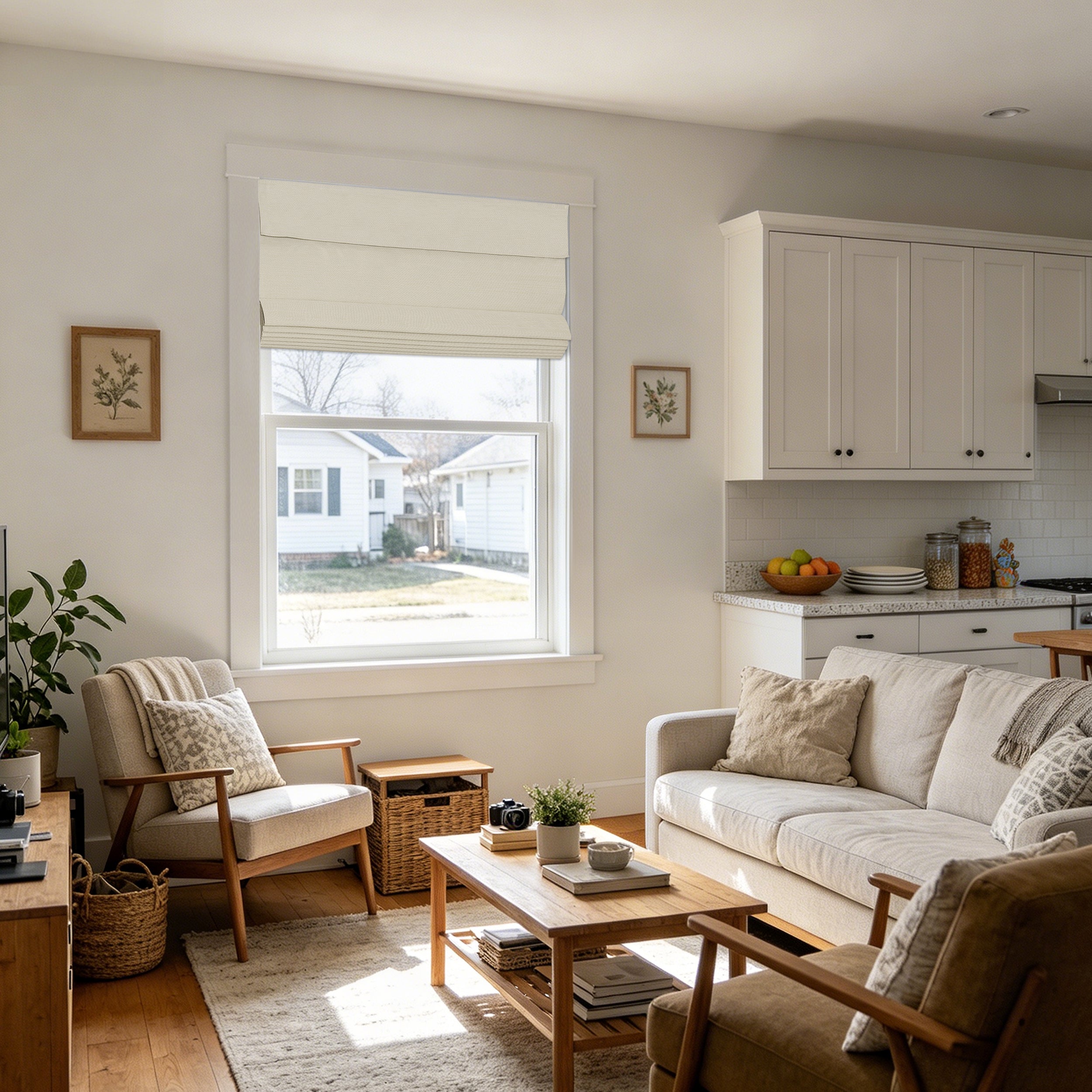 No Drill Modern Blackout Insulated Roman Shades I Minimalist