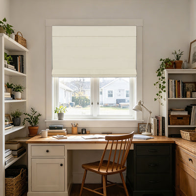 No Drill Modern Blackout Insulated Roman Shades I Minimalist