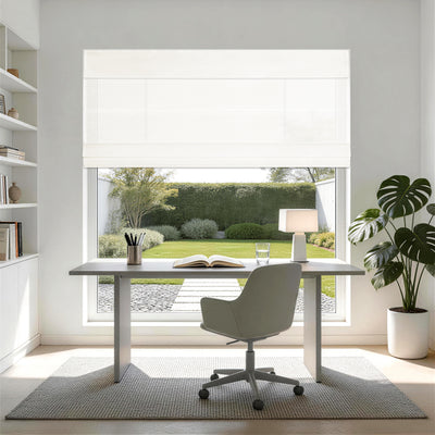 No Drill Light Filtering Privacy Roman Shades I Minimalist