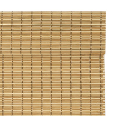 natural bamboo woven wood shades close-up highlighting natural woven texture and breathable bamboo fiber craftsmanship | Hestia Blinds