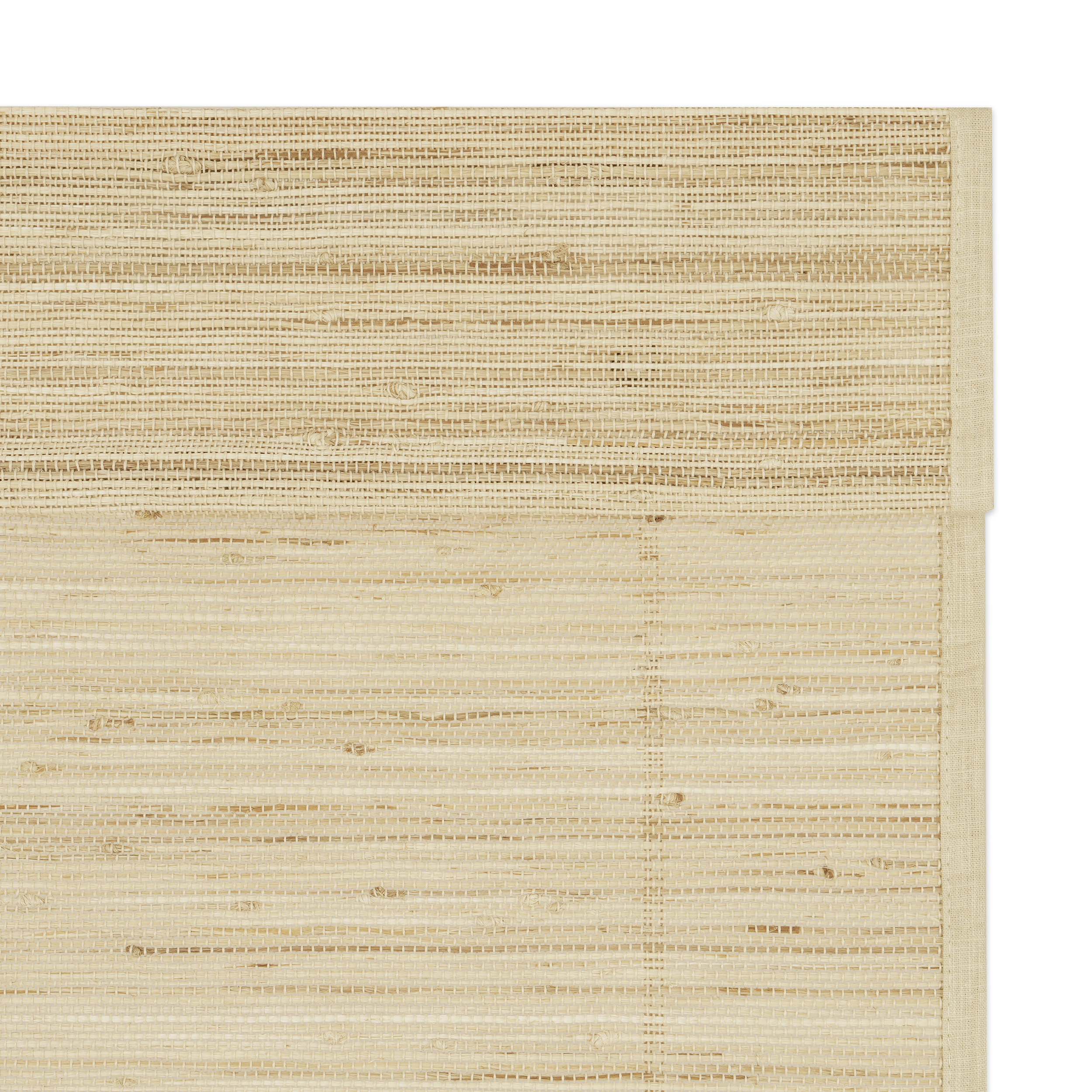 natural 100% ramie woven shades with fabric-wrapped headrail detail for a seamless, soft natural finish and cohesive woven texture | Hestia Blinds